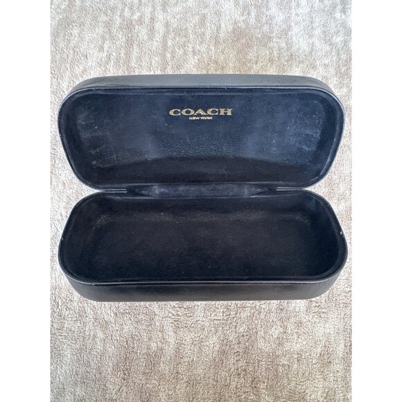 Coach Black Leather Sunglasses Hard Clam Case - Picture 7 of 8